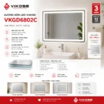 Gương đèn led chữ nhật VIKOSE VKGD6802C (60x80)