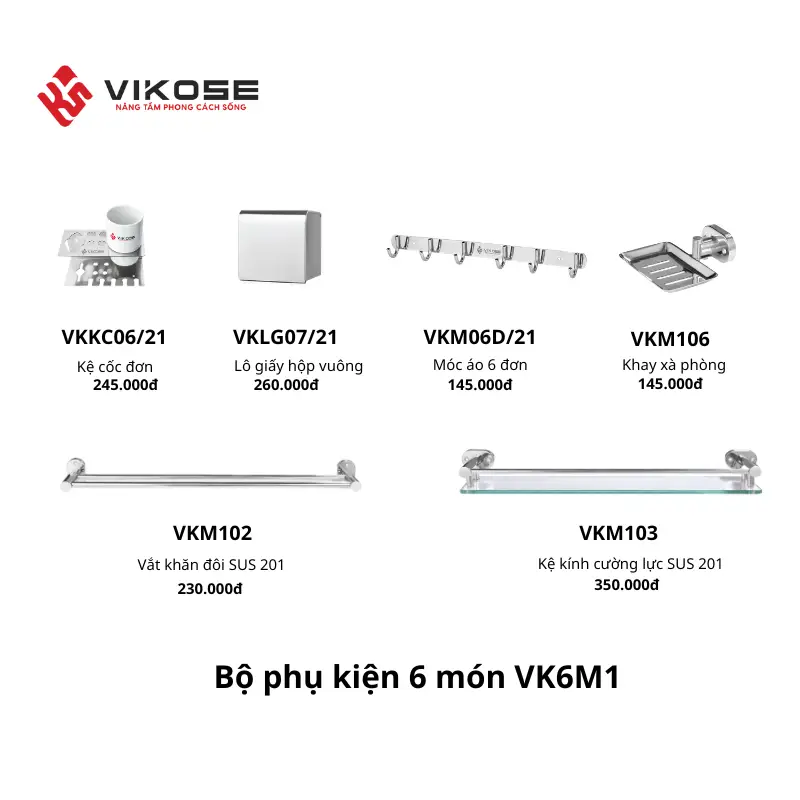 Bộ phụ kiện phòng tắm VK6M1