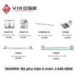 Bộ phụ kiện phòng tắm 6 món VIKOSE chân vuông VK6M9D